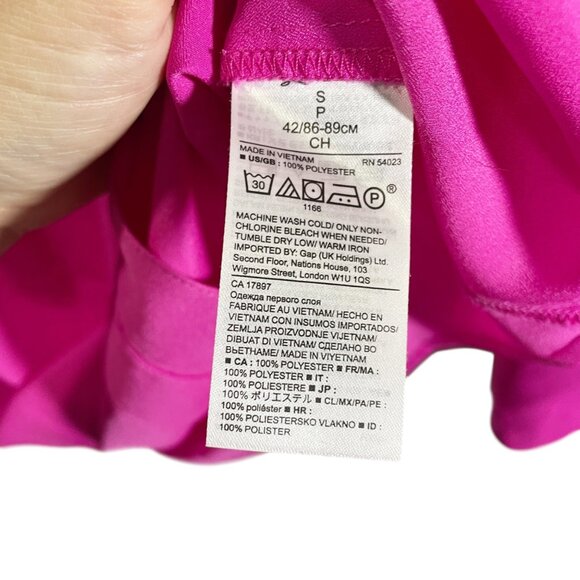 Banana Republic S Bright Pink Ruffled Polyester Blouse - Picture 2 of 4